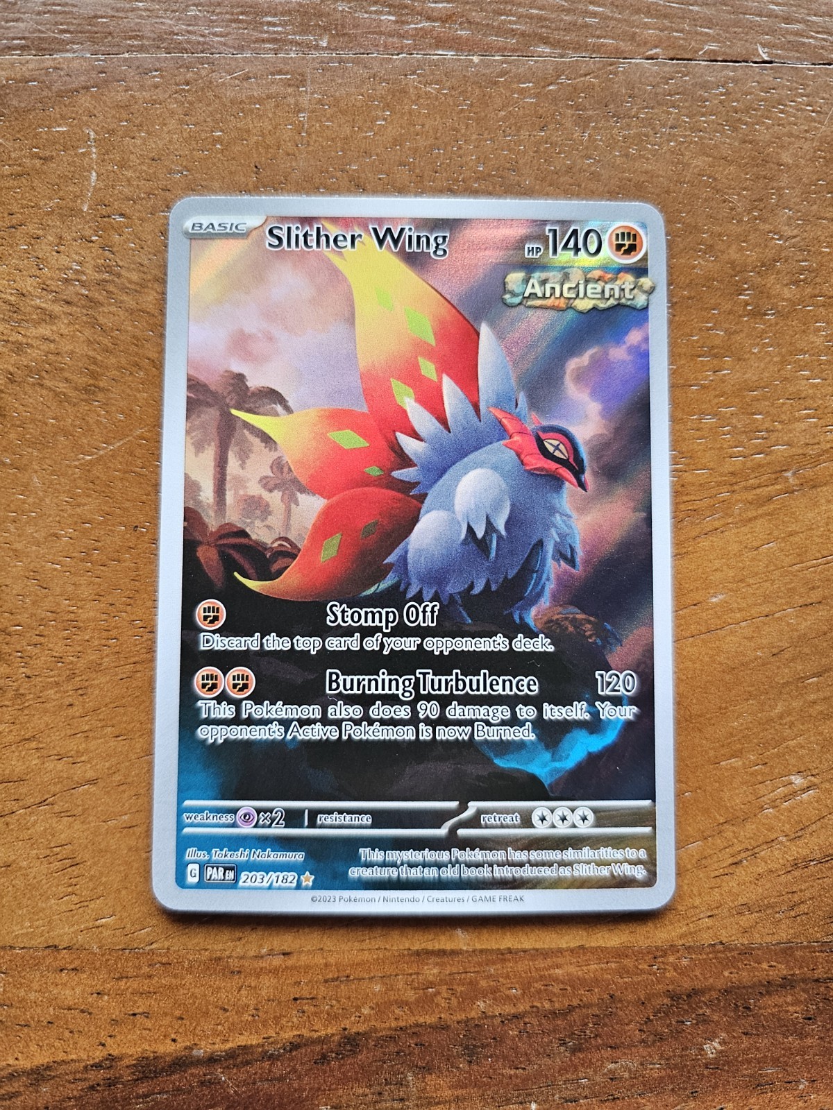 Pokemon Card TCG Slither Wing 203/182 Illustration Rare Paradox Rift 