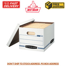 Letter/Legal File Storage Box with Lids, 10 Pack, White Corrugate Cardboard