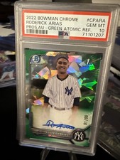 2022 Bowman Chrome Roderick Arias Auto Green Atomic /99 PSA 10 🔥💎🔥