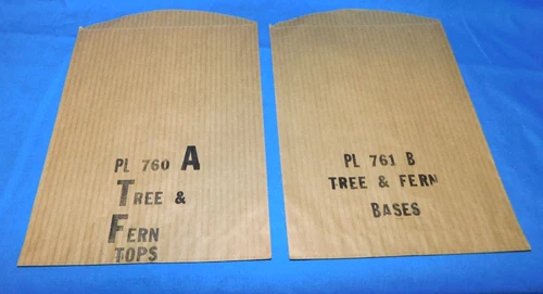 Marx original 1950's brown bags tree and fern bases and tops mint