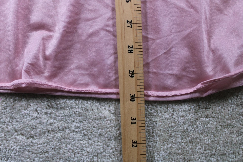 Camisón lencería vintage para mujer grande rosa encaje malla transparente babydoll sin cordones años 90 Foto 3 de 4