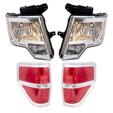 4 Pc Performance Set of Headlights & Tail Lights for 09-14 Ford F-150 Styleside