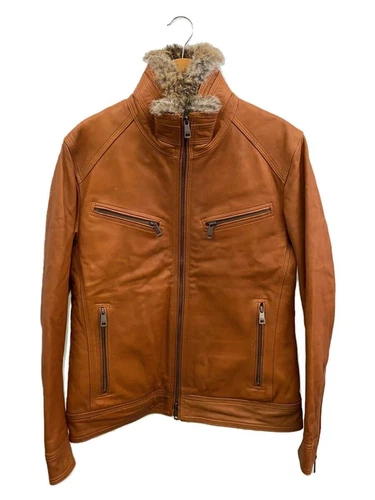 BURBERRY GIACCA PELLE ETICHETTA NERA BLUSON L PECORA CAMMELLO LISCIO D1F17 615 86