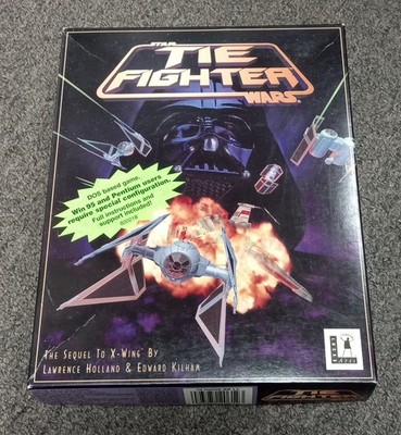 Star Wars Tie Fighter PC DOS Game 1994 BIG BOX Lucas Arts 5 Disks no manual