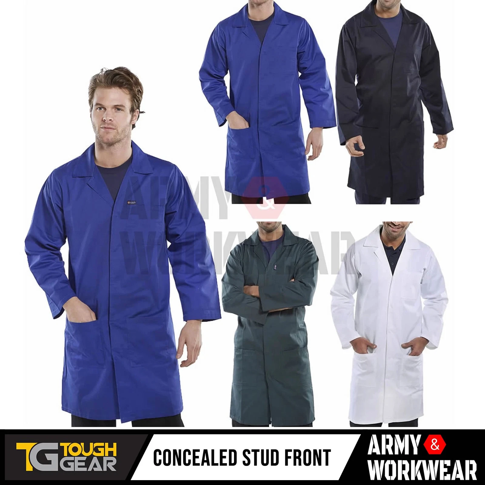 Click Polycotton Lab Warehouse Coat Overall Work Smock Navy Royal Blue Green Men
Opens in a new wind