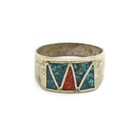 Southwest Sterling Turquoise Red Coral Jasper Size 4.25-9 Ring Lot of 5 #S5571-2 — photo 10