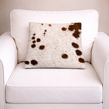 100% Natural Cowhide Pillow Cushion Cover Home Decorative 15"x15" Leather 55