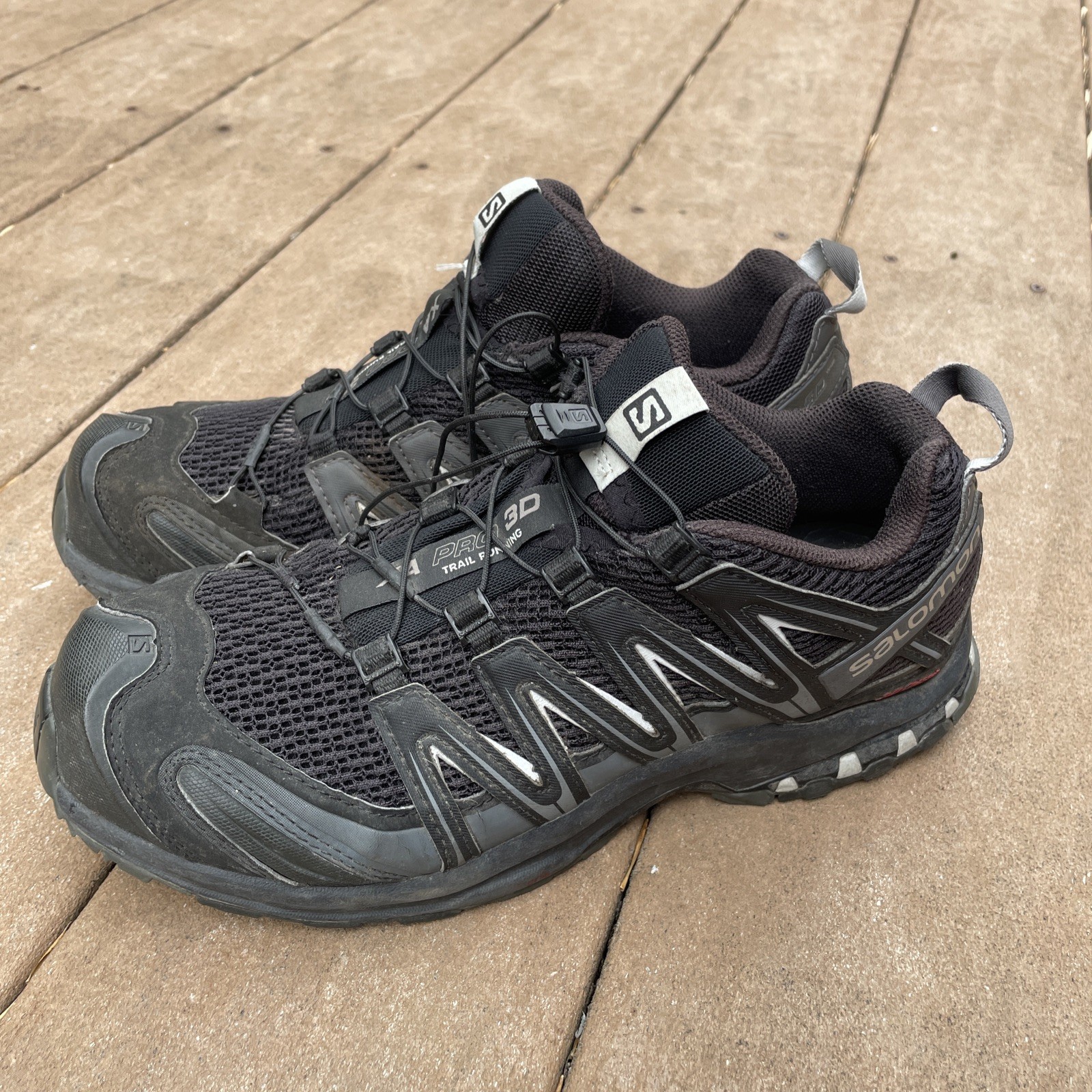 Scarpe da trail running Salomon XA Pro 3D larghe nere taglia 9 senza solette Contagrip