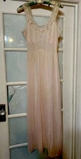 Vintage Van Realtek Pale Pink Nightgown Nylon 36