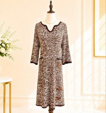 CHANEL Women's Knit Dress Flannel Wool Size 44 Pre-Owned