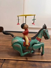Showa Retro Tin Wind Up Circus Horse Toy Acrobat Vintage Collectible Used Japan