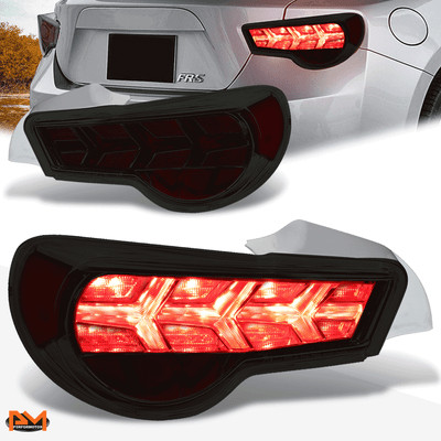 For 13-17 Scion FRS LED Chasing Arrow Tail Light Stop Lamp Smoked Lens Chrome