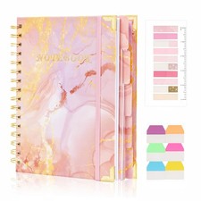 Spiral Notebooks for Work, 240 Pages Lined Spiral Journal Notebook, 5 Subject...