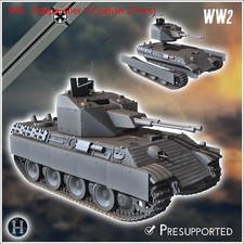 3D Printing 1/72 German Flakpanther V Coelian 37mm tank Unpainted