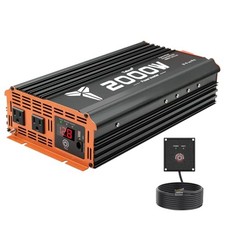 Inverter 12V DC to 110V AC Converter for Home, RV, Truck, Off-Grid Solar 2000W
