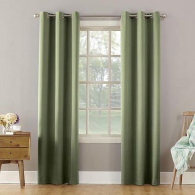 - 53408 Becca Energy Efficient Grommet Curtain Panel, 40'' x 84'', Sage Green