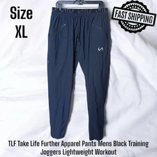 TLF Apparel Pants Mens XL Black Training JoggerS Lightweight Workout FAST SHIP!