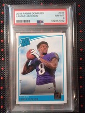 2018 Panini Donruss Lamar Jackson ???Rookie Card???NM-MINT PSA 8. rookie card picture