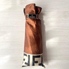 FENDI Zucca Pattern Folding Umbrella Brown Fabric Women's Accessories Japan Used