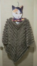 DONNA SALYERS Fabulous Faux Furs Poncho OS 100 SILVER FAUX FUR, Machine Wash