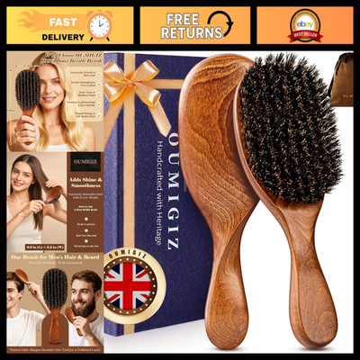 100% Boar Bristle Hair Brush for Smooth, Sleek Styles - Premium Craftsmanship