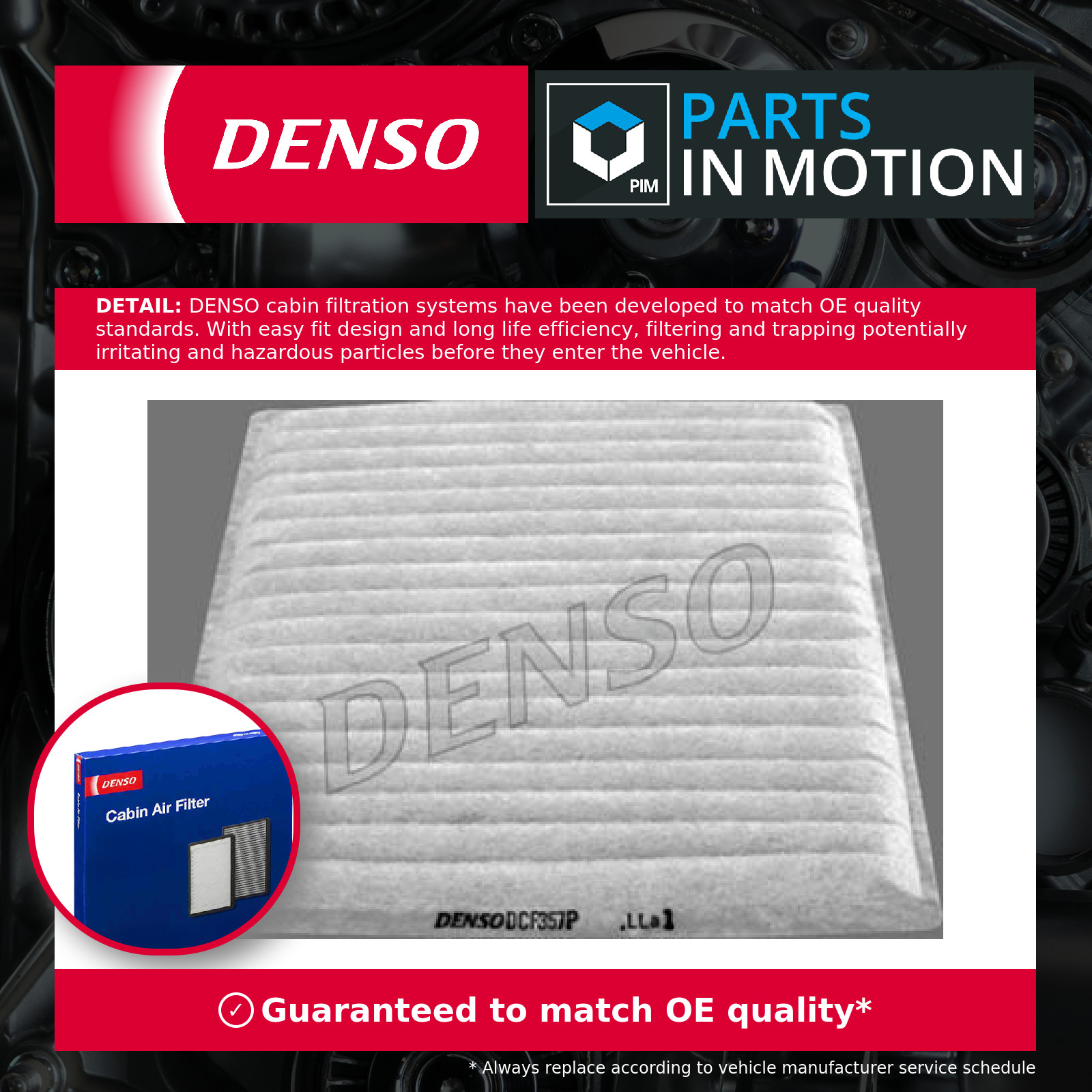 Pollen / Cabin Filter fits TOYOTA YARIS VERSO NCP21 1.5 00 to 05 1NZ-FE Denso