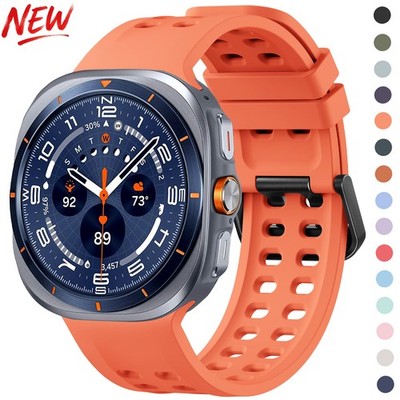Double Buckle Silicone Band For Samsung Galaxy Watch 8/9 40/44mm Ultra 2025 47mm
