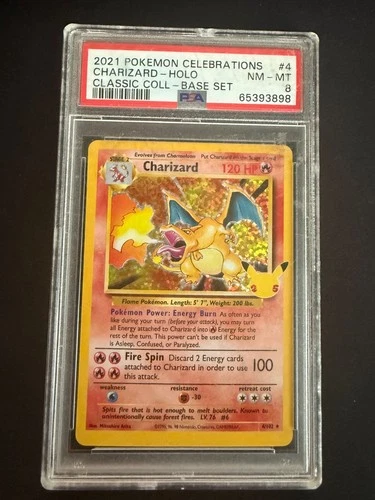 2021 POKEMON CELEBRATIONS CLASSIC COLLECTION #4 CHARIZARD-HOLO PSA 8
