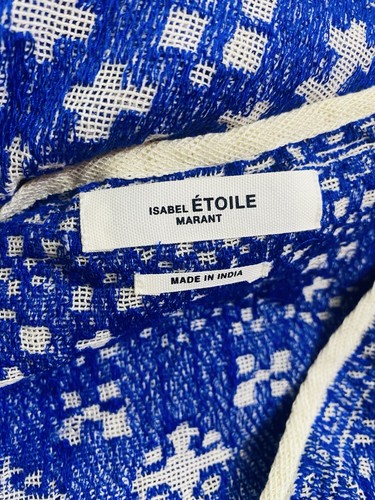 Isabel Marant Etoile Femmes beverly Brodé Bleu Blanc Robe Tunique XL 42 - Photo 19 sur 20