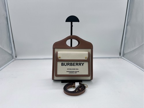 Burberry Pocket Series Mini Canvas & Leather Shoulder Bag Duty Paid