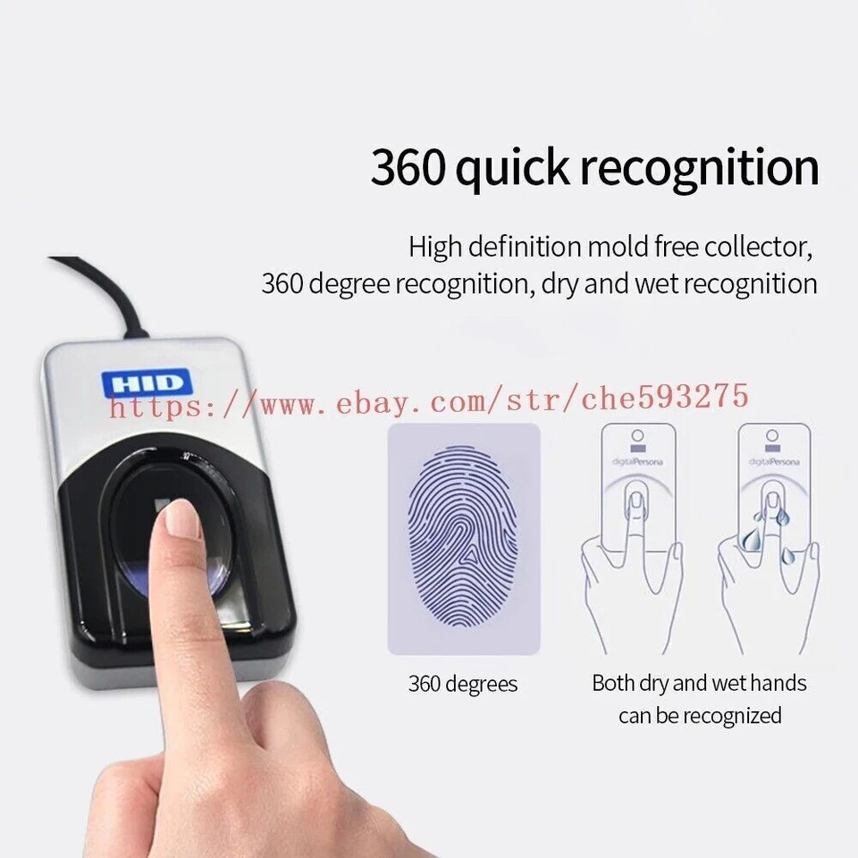 HID Digital Persona U.are.U 4500 Biometric Reader URU4500 Fingerprint Scanner - Image 3 of 4