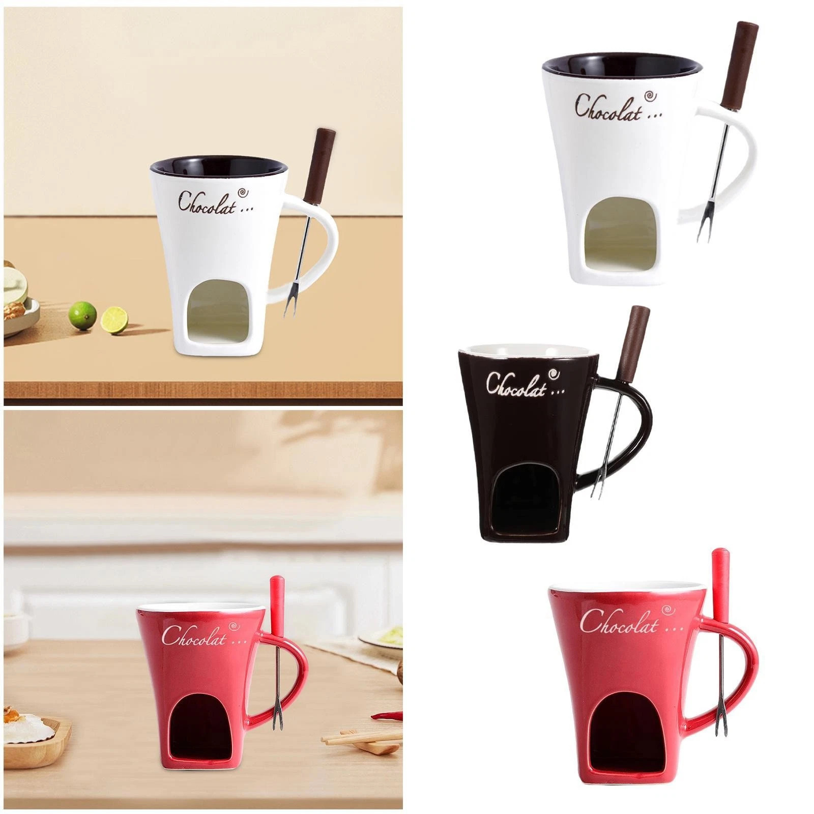 Fondue Mug Candy Hot Pot Cookware Coffee Cup Candy Butter Heater 130ml for