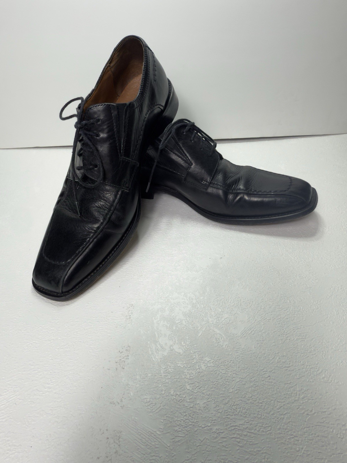 Brass Boot Walking Gloves Mens Black Leather Oxford Shoes Size 10.5 M