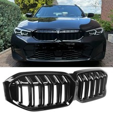 f�r BMW 3er G20 G21 LCI ab 2022 Touring Nieren Grill GLANZ SCHWARZ Doppelsteg