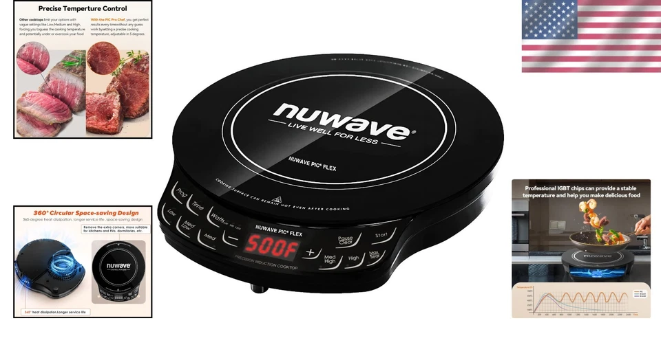 Versatile 1300W Induction Cooktop - Precise Control with Ceramic Glass Design - Image 2 of 4