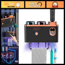 Wall Mounted Toothbrush Holder  Dispenser, Solar Charging, 2 Cups  Towel Rack,