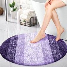 Violet 30 Inch Round Bathroom Rug Soft Absorbent Microfiber Bath Mat Wash