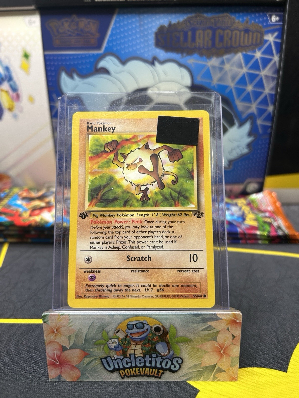 Mankey 55/64 - 1999 Pokemon Jungle 1st Edition - NM Near Mint