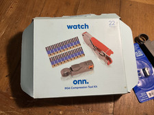 ONN RG6 Compression Tool Kit: Crimper, Rotary Coax Cable Stripper & Connectors