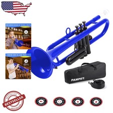 Professional Blue Bb Trumpet - Durable ABS, Student Beginner, Excellent Response