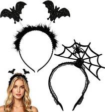 2PCS Halloween Pumpkin Spider Bat Hair Band Headbands Bat,Spider