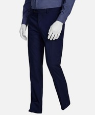 Alfani Men's Blue Solid Stretch Slim-Fit Flat-Front Suit Pants Size 32W 30L