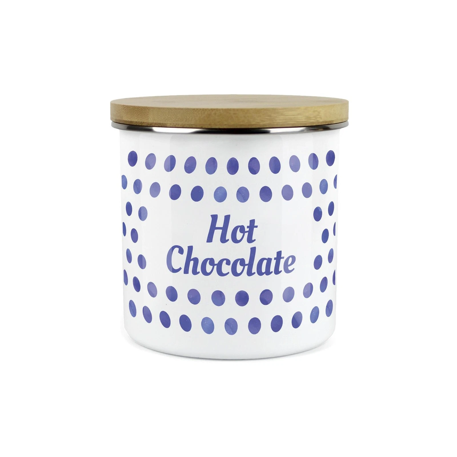 Purely Home Kitchen Polka Dot Indigo Food Storage Canister - Hot Chocolate
