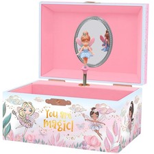 Giggle Honey Musical Fairy Jewelry Box for Girls - Kids Music Medium, Pink