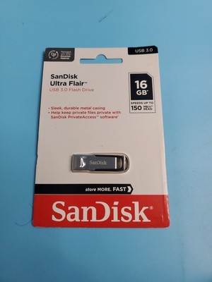 NIP SANDISK ULTRA FLAIR 16GB USB 3.0 FLASH DRIVE SPEED 150 MB/S SLEEK CASING