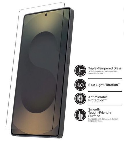 DuraGlass Glass Screen Protector with Blue Light Filtering for Samsung S25 Ultra - Zdjęcie 3 z 9