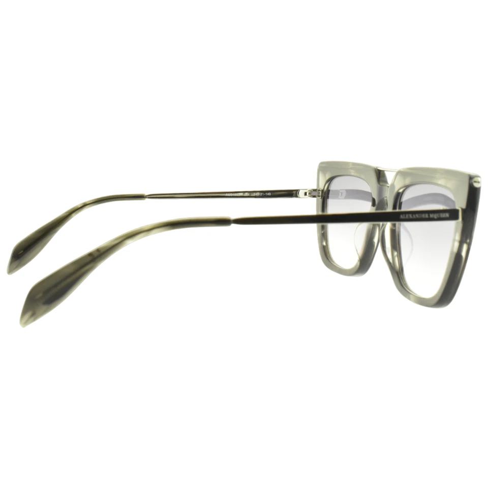 ¡¡NUEVO!! Gafas de sol unisex Alexander McQueen AM 0169S 004 gris piloto borde completo Foto 4 de 4