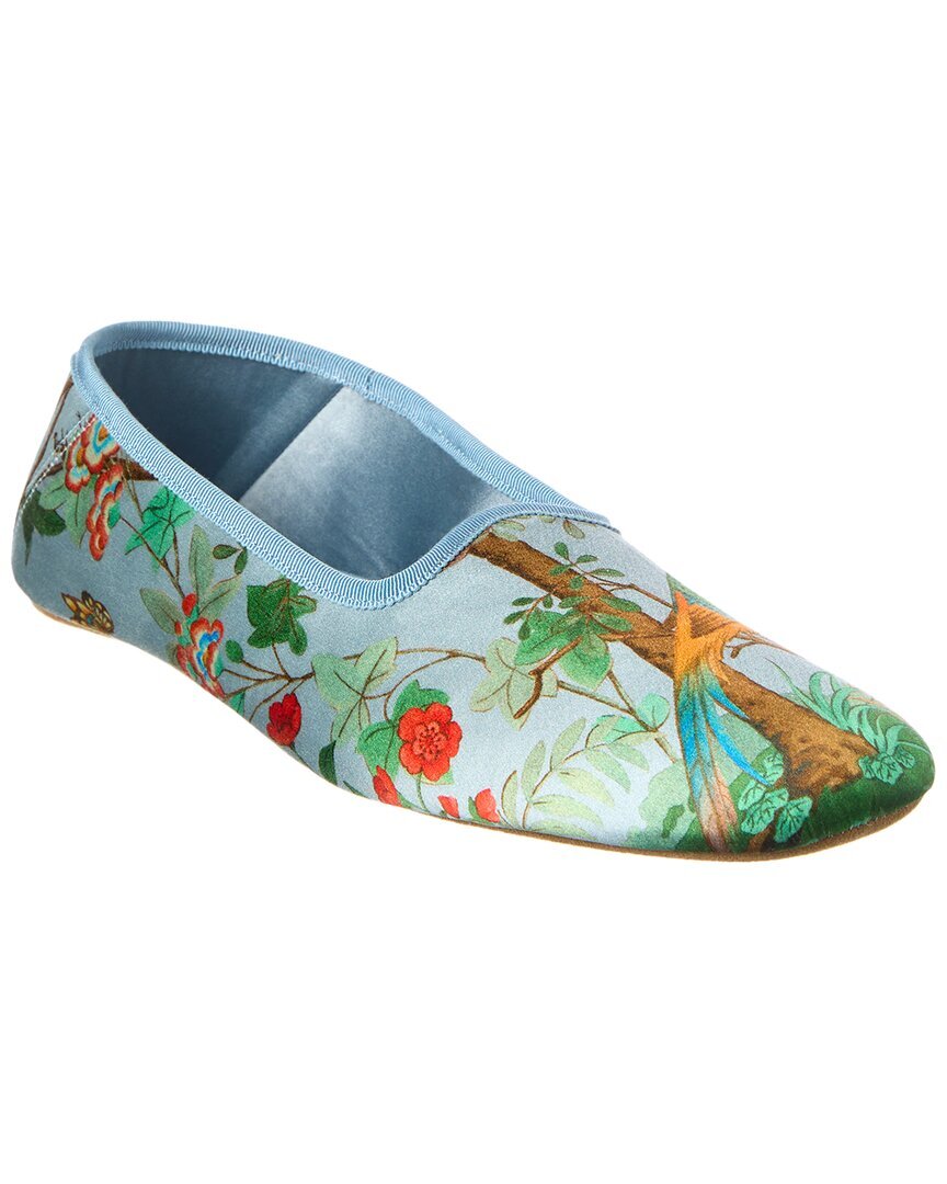 Атласные тапочки Gucci мужские синие 43 48090₽