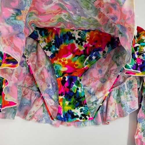 Minifalda de natación grande elegante y sexy para mujer brillante multicolor floral corbata lateral - Imagen 2 de 6