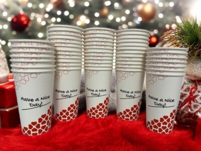 1000 count Disposable Paper Coffee Cups For Cold / Hot Drinks Party Cups 10 oz